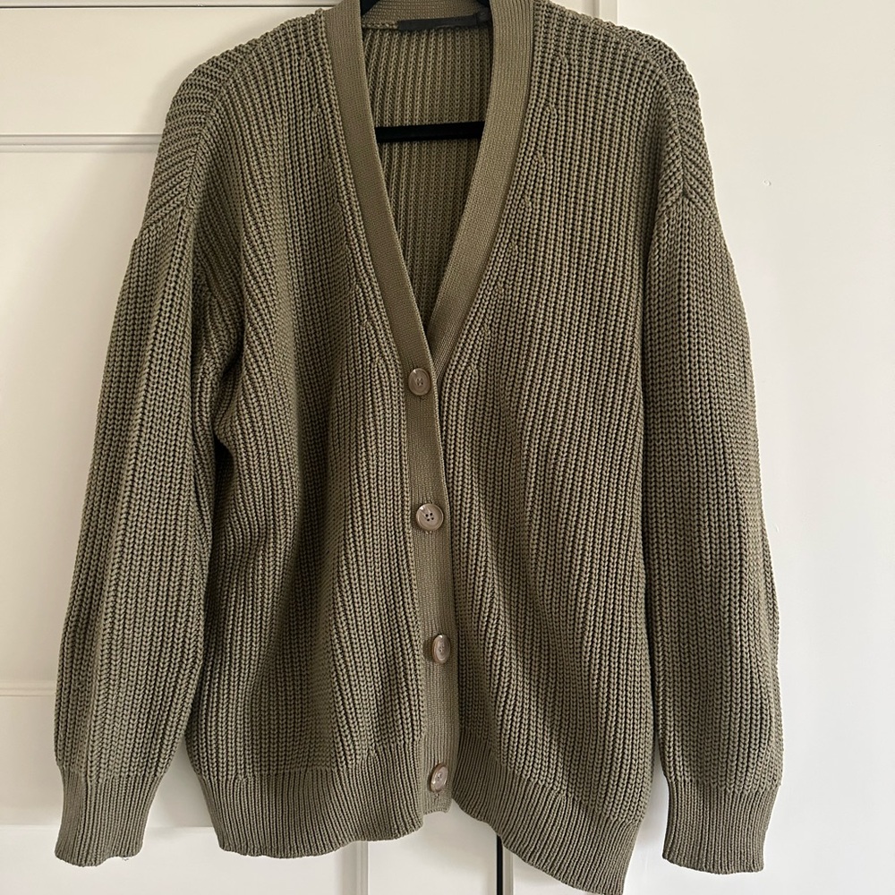 Jenni Kayne Cocoon Cotton Cardigan XS Olive